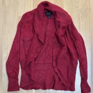 White House Black Market Women’s Red Cashmere Cardigan Size Small.